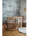 Ovales 7in1 Babybett mit Matratze - Natur | Waldin
