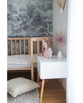 Ovales 7in1 Babybett mit Matratze - Natur | Waldin
