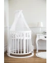 Ovales 7in1 Babybett mit Matratze - Weiß | Waldin®