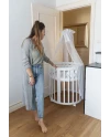 Ovales 7in1 Babybett mit Matratze - Weiß | Waldin®