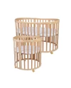 Ovales 7in1 Babybett mit Matratze - Natur | Waldin