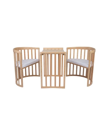 Ovales 7in1 Babybett mit Matratze - Natur | Waldin