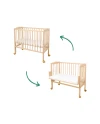 2-in-1-Bettchen mit Matratze - natur