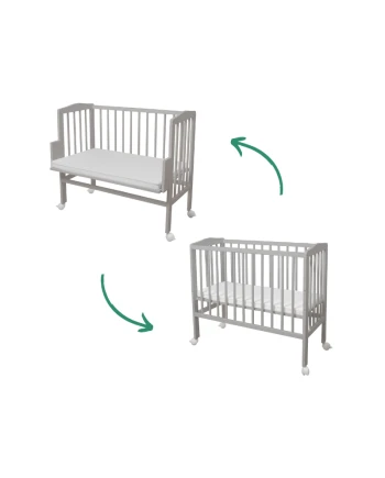 2in1 Bettchen mit Matratze - Grau | Waldin