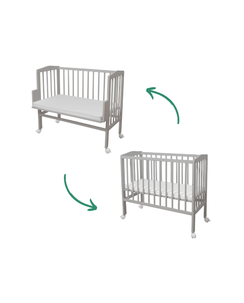 2in1 Bettchen mit Matratze - Grau | Waldin 2in1 Bettchen mit Matratze - Grau | Waldin