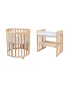 Ovales 7in1 Babybett mit Matratze - Natur | Waldin