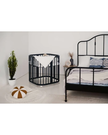 7-in-1 Babybett mit Matratze - Grafit | Waldin