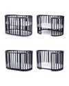 Ovales 7in1 Babybett mit Matratze -  Grafit
