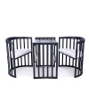 Ovales 7in1 Babybett mit Matratze -  Grafit
