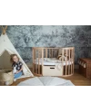 Ovales 7in1 Babybett mit Matratze - Natur | Waldin