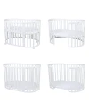 Ovales 7in1 Babybett mit Matratze - Weiß | Waldin®