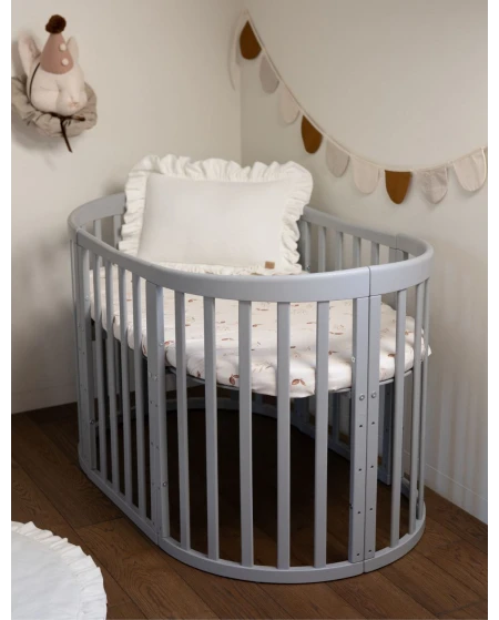 Waldin® Łóżeczko owalne 7w1, rośnie z dzieckiem. Zakup na lata!