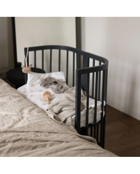 7-in-1 Babybett mit Matratze - Grafit | Waldin