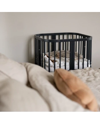 7-in-1 Babybett mit Matratze - Grafit | Waldin