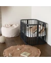 7-in-1 Babybett mit Matratze - Grafit | Waldin