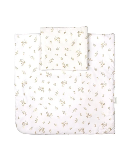 Babyhörnchen 75x75 – 2in1 Decke und Kissen – Braune Blätter | Waldin