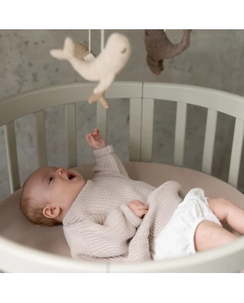 Ovales 7in1 Babybett mit Matratze -  Olivgrün