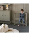 Ovales 7in1 Babybett mit Matratze - Olivgrün