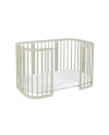 7-in-1-Babybett mit Matratze - Olivgrün