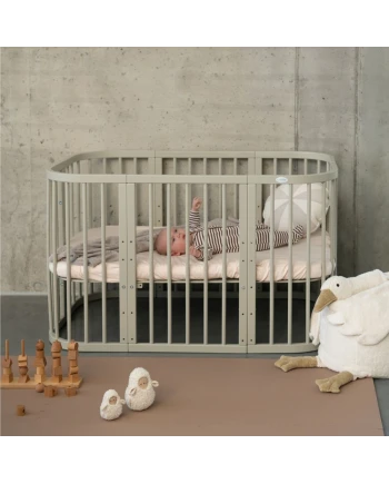 7-in-1-Babybett mit Matratze - Olivgrün