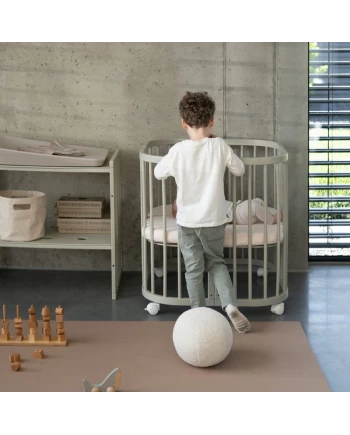 7-in-1-Babybett mit Matratze - Olivgrün