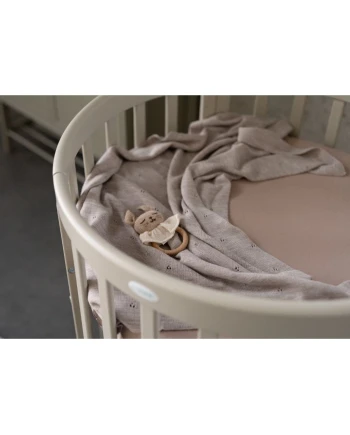 Spannbettlaken aus Baumwolle 73x73 cm Oval 7-in-1 Babybett WALDIN