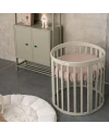 Spannbettlaken aus Baumwolle 73x73 cm Oval 7-in-1 Babybett WALDIN
