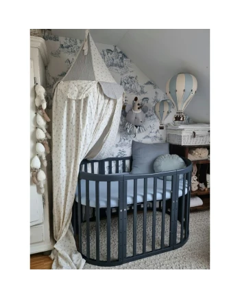Spannbettlaken aus Baumwolle 124x73 cm – Oval Blau | Waldin