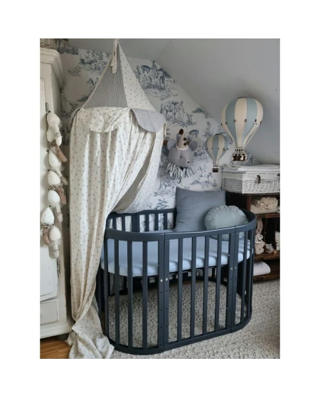 Spannbettlaken aus Baumwolle 124x73 cm – Oval Blau | Waldin