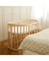 Ovales 7in1 Babybett mit Matratze - Natur | Waldin