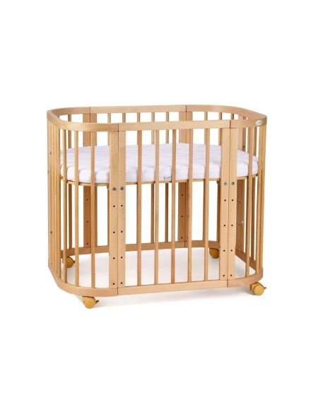 5in1 Babybett mit Matratze und Wiege - Natural