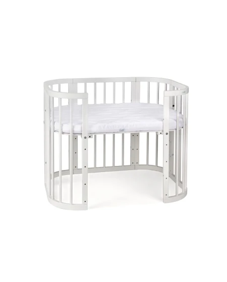 5in1 Babybett mit Matratze und Wiege - weiß | Waldin