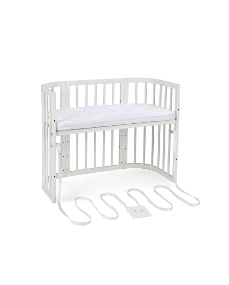 5in1 Babybett mit Matratze und Wiege - weiß | Waldin