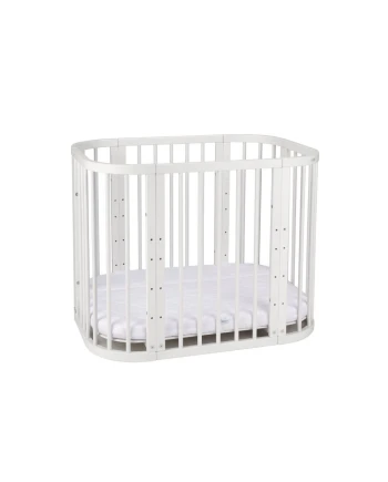 Weißes 5-in-1-Babybett mit Wiege | Waldin