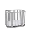 5in1 Babybett mit Matratze und Wiege - grau | Waldin