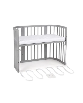5in1 Babybett mit Matratze und Wiege - grau | Waldin