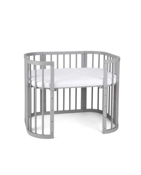 5in1 Babybett mit Matratze und Wiege - grau | Waldin