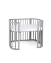 5in1 Babybett mit Matratze und Wiege - grau | Waldin