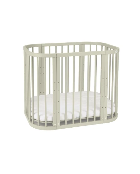 5in1 Babybett mit Matratze und Wiege - olivgrün | Waldin