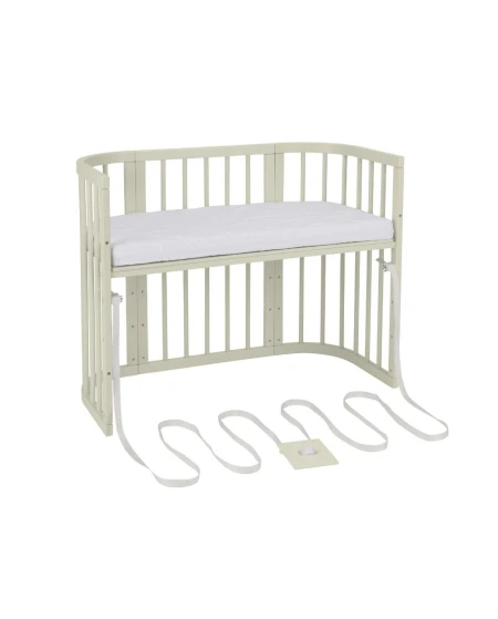 5in1 Babybett mit Matratze und Wiege - olivgrün | Waldin
