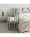 5in1 Babybett mit Matratze und Wiege - grau | Waldin