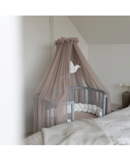 5in1 Babybett mit Matratze und Wiege - grau | Waldin