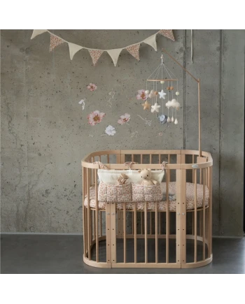 5in1 Babybett mit Matratze und Wiege - Natural