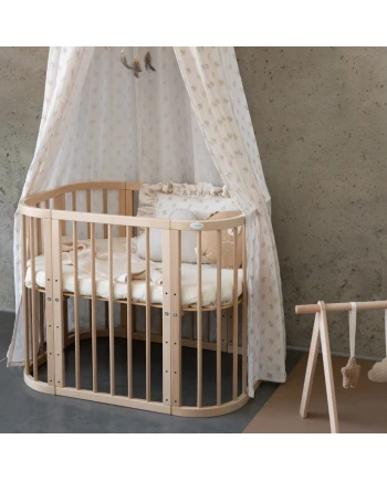 5in1 Babybett mit Matratze und Wiege - Natural