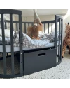 Ovales 7in1 Babybett mit Matratze -  Grafit