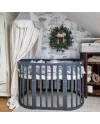 Ovales 7in1 Babybett mit Matratze -  Grafit
