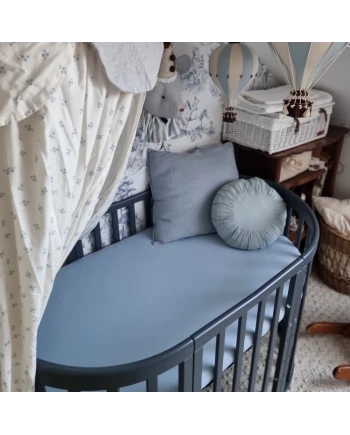 Ovales 7in1 Babybett mit Matratze -  Grafit