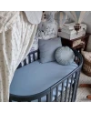 Ovales 7in1 Babybett mit Matratze -  Grafit | Waldin