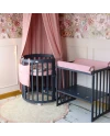 Ovales 7in1 Babybett mit Matratze -  Grafit