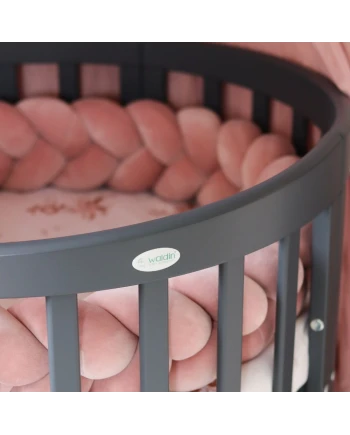 Ovales 7in1 Babybett mit Matratze -  Grafit